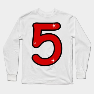 fifth, five, number five, 5 years, 5 year old, number 5,  Numeral 5,  5rd birthday gift, 5rd birthday design, anniversary, birthday, anniversary, date, Long Sleeve T-Shirt